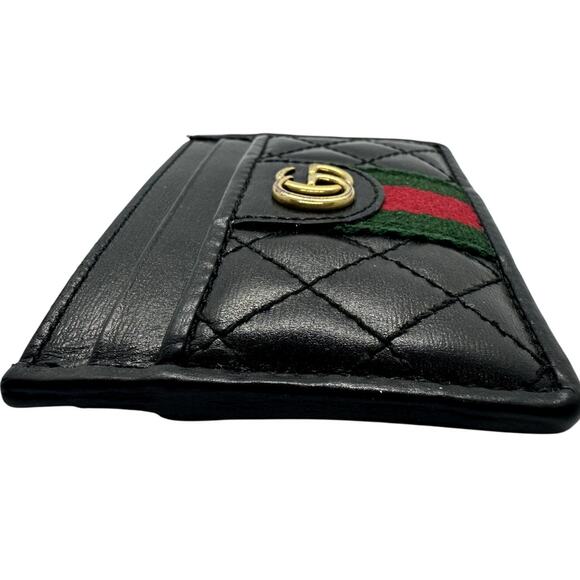 Gucci RARE Black Quilted Leather GG Marmont Card Holder w/ Cert. of Auth, No Box - Picture 3 of 14